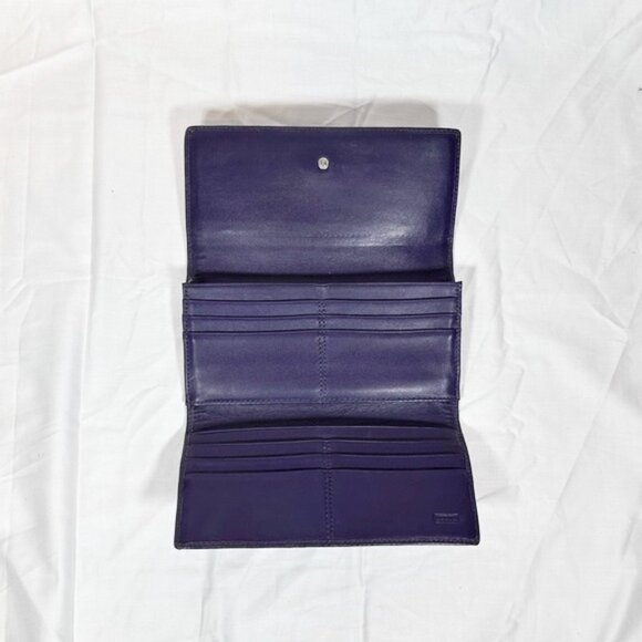 Coach Chelsea Purple Coated Canvas Leather Signature Envelope Clutch Wallet - Picture 2 of 6